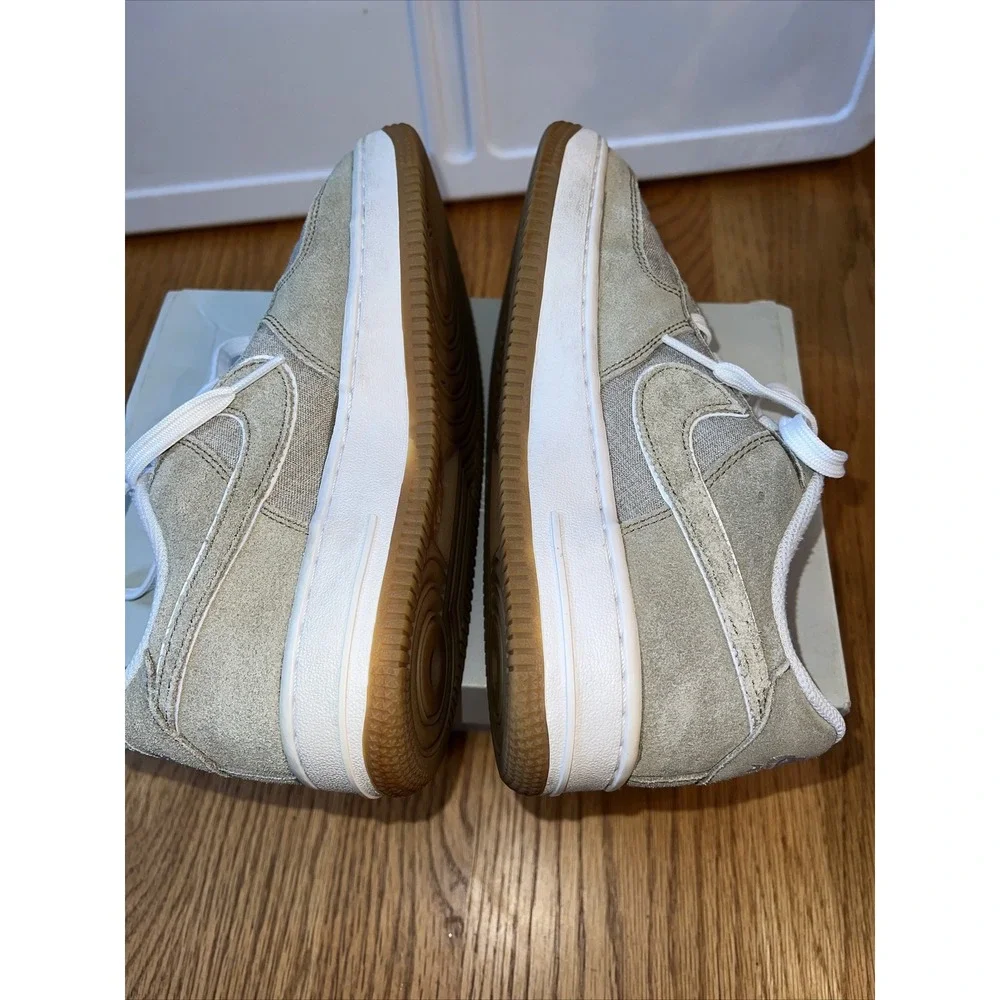 Nike Air Force 1 GS‎ Khaki White Gum Low Top Sneakers 596728-201 Kids Size 5Y